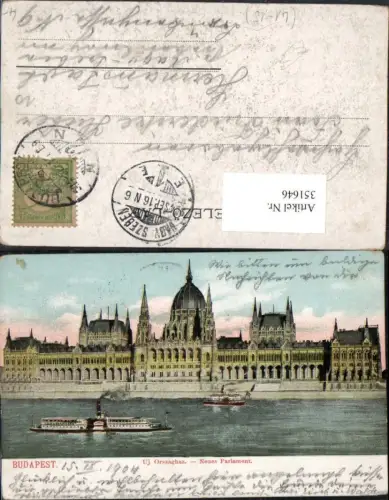 351646,Budapest Uj Orszaghaz Parlament Gebäude Dampfer