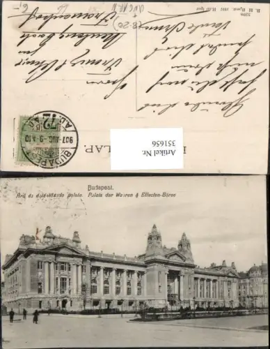 351656,Budapest Palais der Waaren u. Effecten-Börse Gebäude