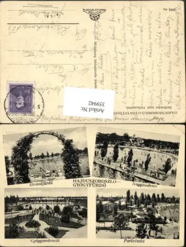 359942,Hungary Hajduszoboszlo Gyogyfürdö Parkreszlet Strandfürdö Schwimmbad Mehrbildkarte