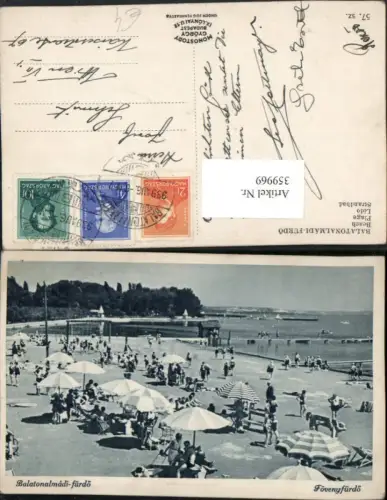 359969,Hungary Fövenyfürdö Balatonalmadi-fürdö Strandbad Strandleben