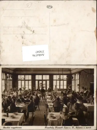 374547,Hungary Keszthely Balaton u. Sarok Kossuth Lajos Bocskai nagyetterem Speisesaal