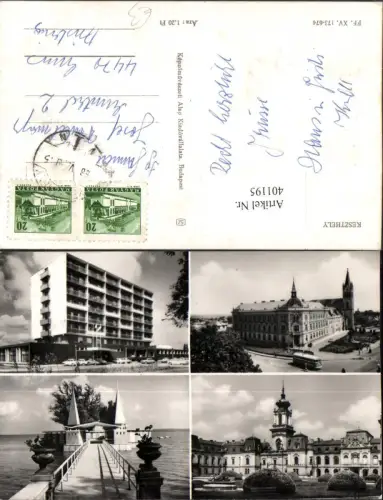 401195,Hungary Keszthely Rathaus Hochhaus Seebrücke Mehrbildkarte