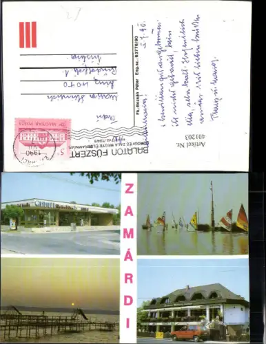 401203,Hungary Zamardi Segelboote Boote Wasserrutsche Mehrbildkarte