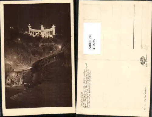 410925,Hungary Budapest A megvilagitott Szt. Gellert-szobor Gerhardus Denkmal