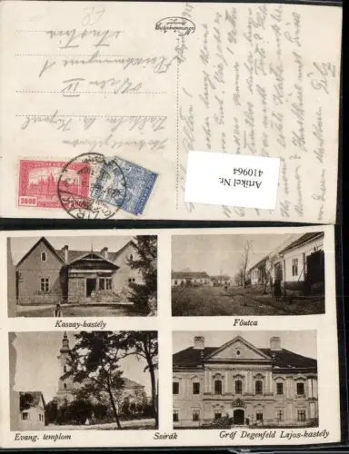 410964,Hungary Szirak Föutca Kaszay-kastely Templom Kirche Schloss Mehrbildkarte