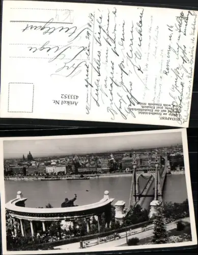 433352,Hungary Budapest Latkep az Erzsebet-hiddal Teilansicht Brücke