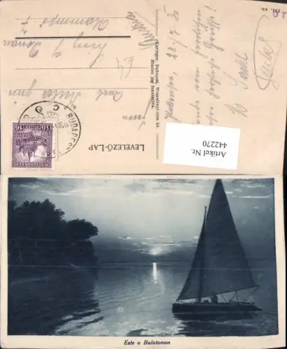 442270,Hungary Este a Balatonon Balaton Plattensee Segelboot