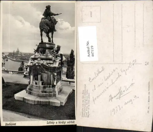 447119,Hungary Budapest Latkep a kiraly varbol Teilansicht Denkmal Statue