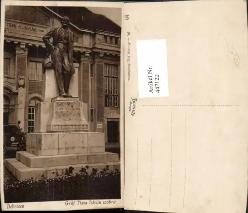 447122,Hungary Budapest Grof Tisza Istvan szobra Denkmal Statue