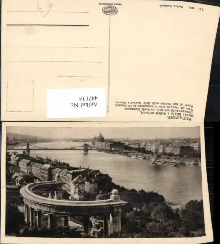 447134,Hungary Budapest Duna i latkep a Gellert szoborral Teilansicht Monument