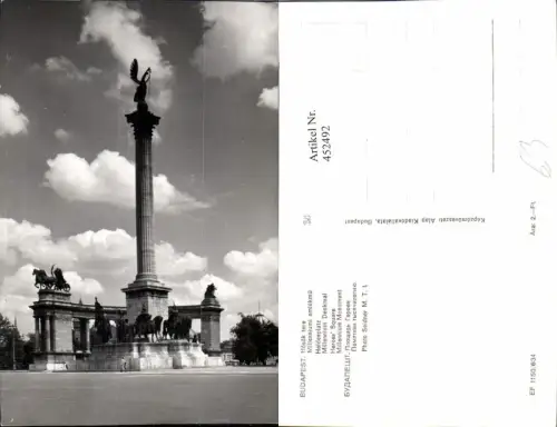 452492,Hungary Budapest Hosök tere Heldenplatz Millennium-Denkmal Säule