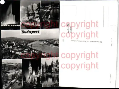467801,Hungary Budapest Totale Burg Brücke Fischerbastei Mehrbildkarte