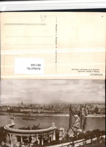 481348,Hungary Budapest Kilatas a Gellert szobortol Teilansicht Brücke