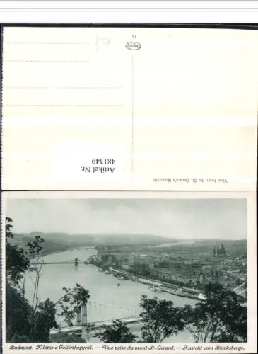 481349,Hungary Budapest Kilatas a Gellerthegyröl Totale Brücke