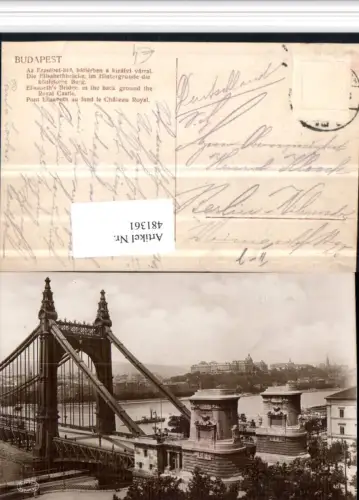 481361,Hungary Budapest Az Erzsebet-hid hatterben a kiralyi varral Brücke