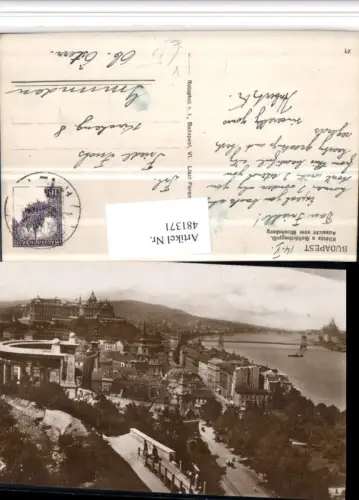 481371,Hungary Budapest Kilatas a Gellerthegyröl Teilansicht pub Rotophot