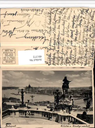 481372,Hungary Budapest Kilatas a Kiralyi varbol Teilansicht Statue