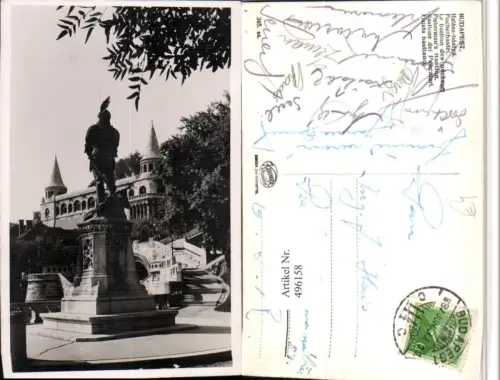 496158,Hungary Budapest Halasz-bastya Fischerbastei Statue