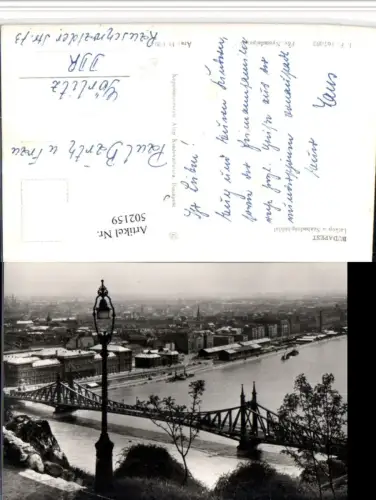 502159,Hungary Budapest Latkep a Szabadsag-hiddal Teilansicht Brücke