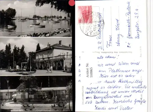 510965,Hungary Balatonföldvar Restaurant Boote Mehrbildkarte