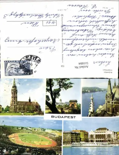 511004,Hungary Budapest Kirche Brücke Stadion Mehrbildkarte