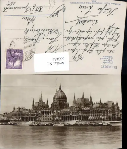 560454,Foto Ak Budapest Parlament Orzaghaz Schiffe Hungary