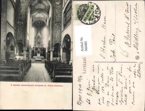 560485,Hungary Budapest A lazarista missionariusok budapesti sz Vincze temploma