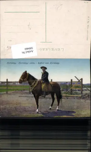 599460,Hortogagy Hortobayi csikos Roßhirt v. Hortobagy Pferd Rauchen Pfeife Hungary