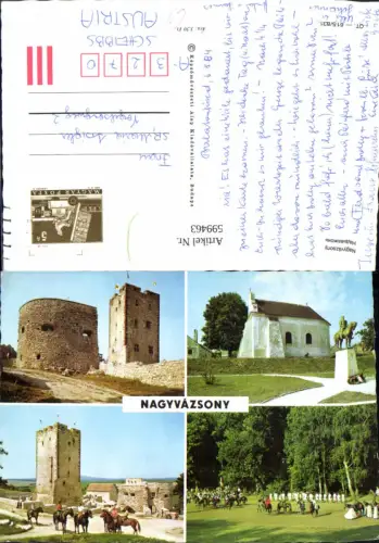 599463,Mehrbild Ak Nagyvazsony Pferde Burg Hungary