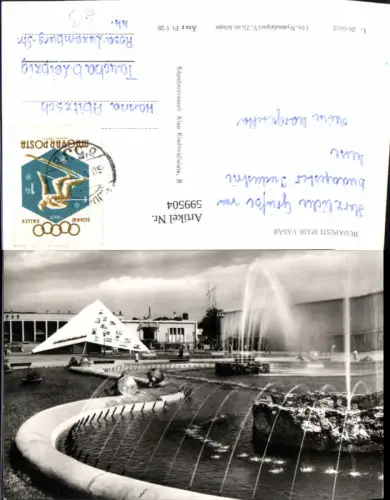 599504,Foto Ak Budapest Ipari Vasar Springbrunnen Brunnen Hungary