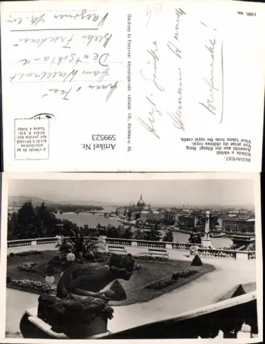 599523,Budapest Kilatas a varbol Aussicht aus d. Königl. Burg Hungary