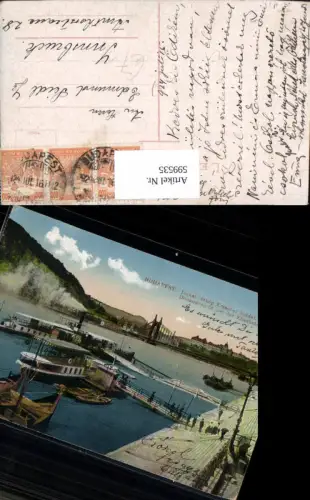 599535,Budapest Dunai latkep Erzsebet hiddal Donauaussicht Elisabethbrücke Dampfer Schiffe Hungary