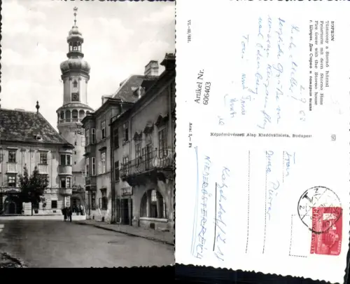 606403,Foto Ak Sopron Tüztorony a Storno hazzal Feuerturm m. d. Storno Haus Hungary