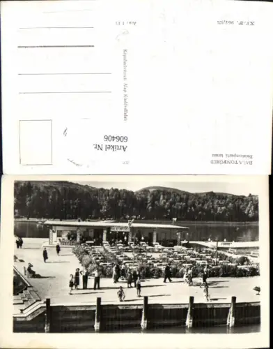 606406,Foto Ak Balatonfüred Balatonparti terasz Hungary