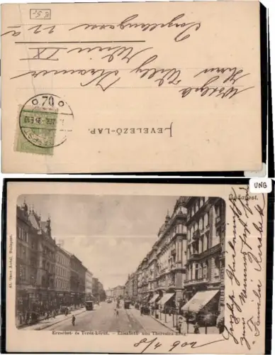 61094,Budapest Elisabeth Theresienring Strassenansicht 1900