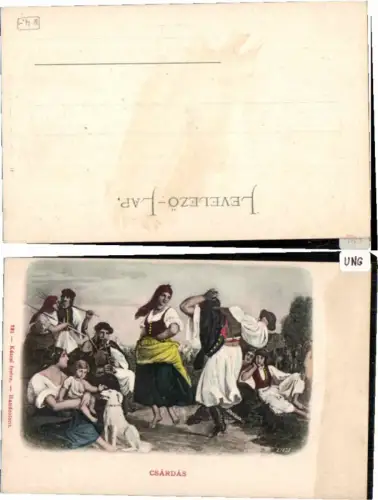61098,Csardas Handkoloriert 1910 Trachten aus Ungarn