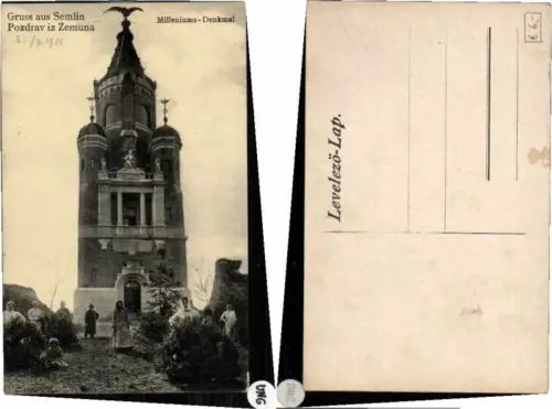 61125,Gruss aus Semlin Milleniums Denkmal