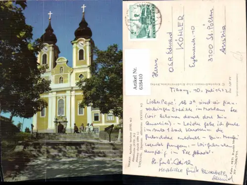 618410,Tihany Apatsagi templom Abteikirche Kirche Hungary