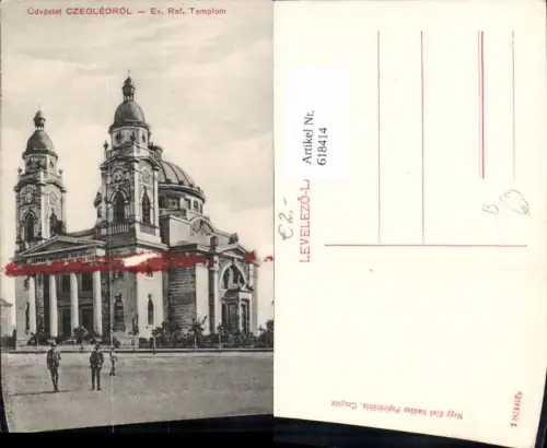618414,Üdvözlet Cegléd Czegledrol Ev. Ref. Templom Hungary