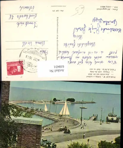 618431,Tihany Latkep a moloval Ansicht m. Mole Segelboot Schiff Hungary