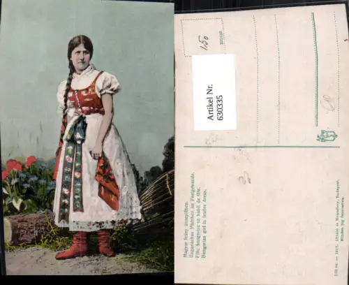630335,Magyar leany ünneplöben Ungarisches Mädchen Festgewand Tracht Hungary