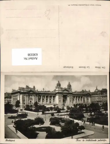 630338,Budapest Aru- es ertektözsde palotaja Börse Hungary
