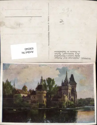 630343,Künstler Ak Budapest Vajdahunyad vara Burg Hungary pub Hausner 7014/11