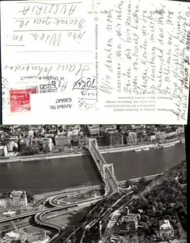 636647,Luftbild Budapest Latkep az Erzsebet-hiddal Ansicht Elisabethbrücke Brücke Hungary