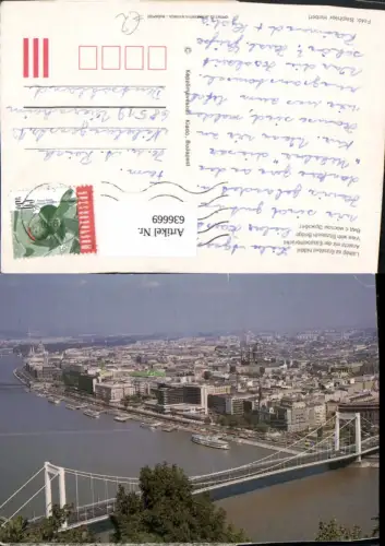 636669,Budapest Latkep az Erzsebet hiddal Ansicht Elisabethbrücke Hungary