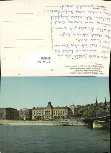 636678,Budapest Dunai latkep a Gellert szalloval Hotel Gellert Hungary