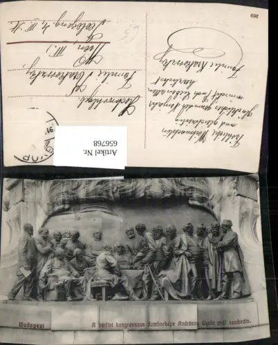 656768,Budapest A berlini kongresszus domborkepe Andrassy Gyula grof szobran