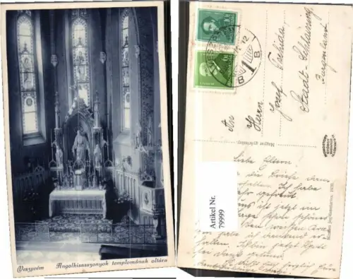 79999,Veszprem Kirche Innen 1935