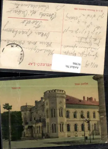 91986,Komárom Tiszti pavillon Frontansicht 1909