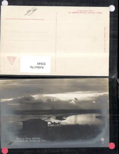 92049,Zusammenfluß Donau Save Ansicht